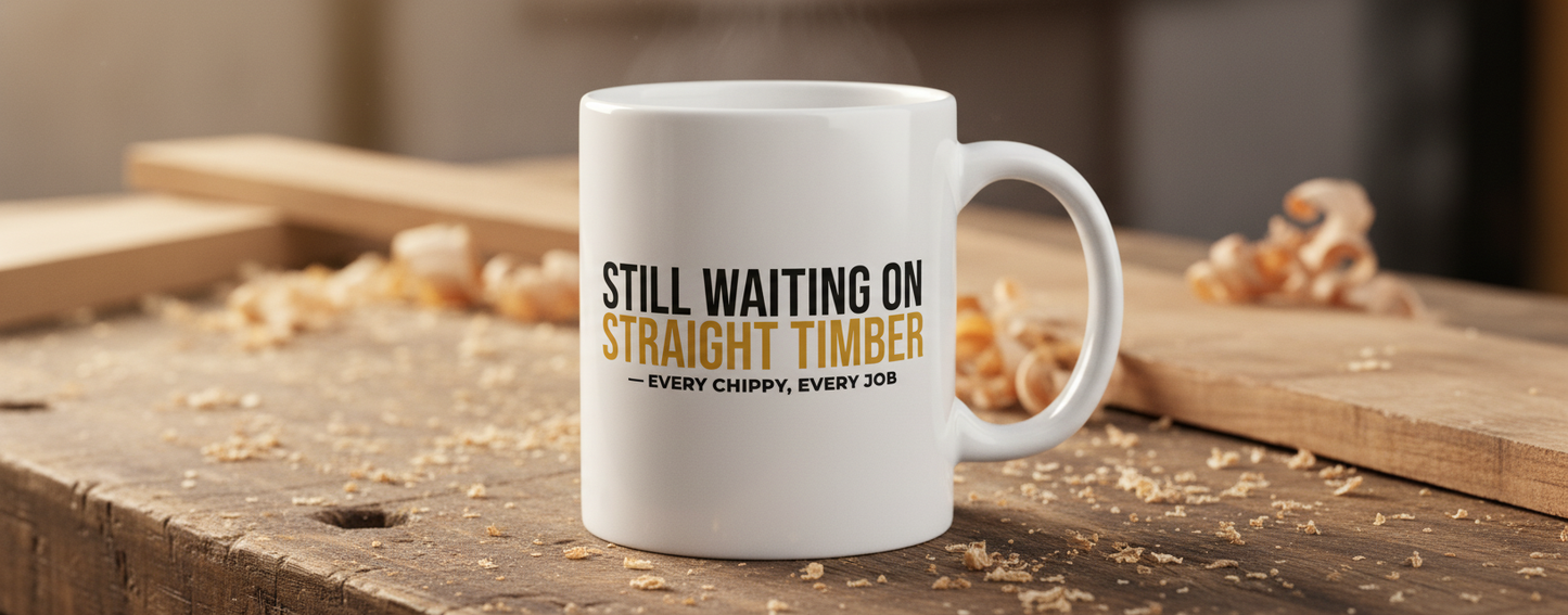 Still Waiting on Straight Timber Mug