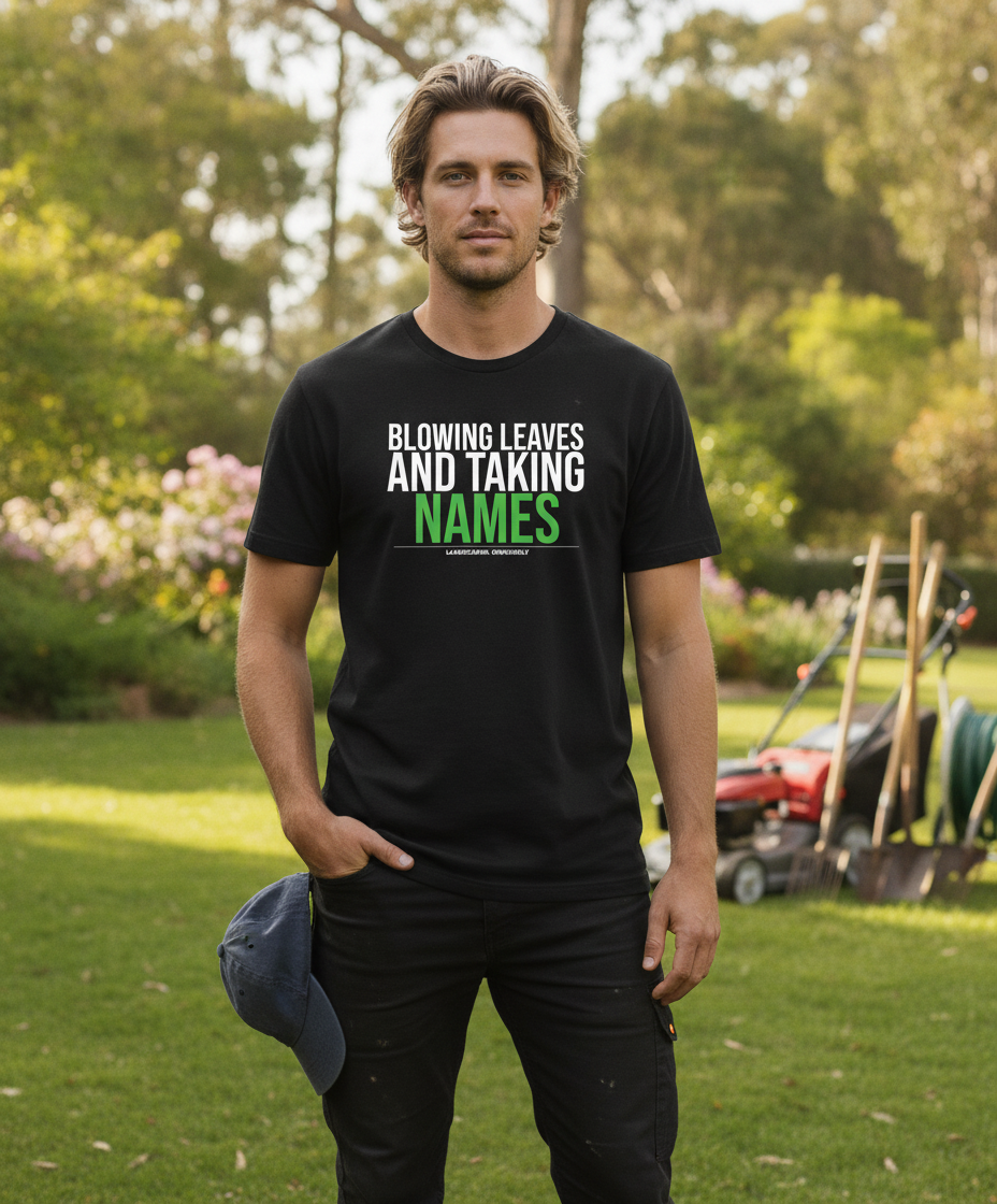 Blowing Leaves and Taking Names Tee